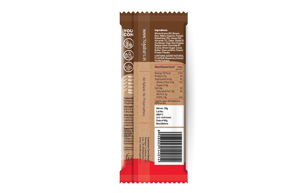 Yoga Bar Multigrain Energy Bar Chocolate Chunk Nut   Pack  38 grams